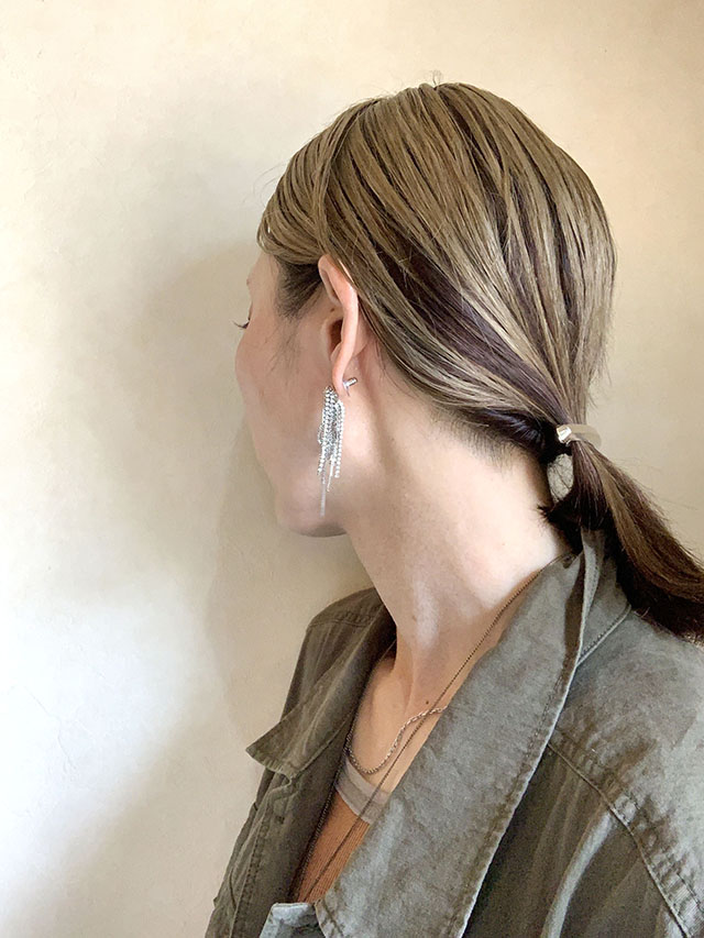 CHIGNON（シニヨン）ラインストーンフリンジピアス　0052-251SH