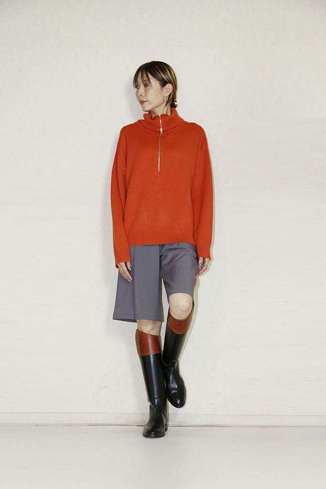 SUGAR ROSE 　Wジャガードハーフジッププルオーバー　256707-50