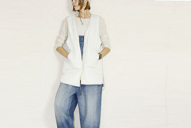 trois （トロア）　キルティングVネックジレ　T256-83047-A