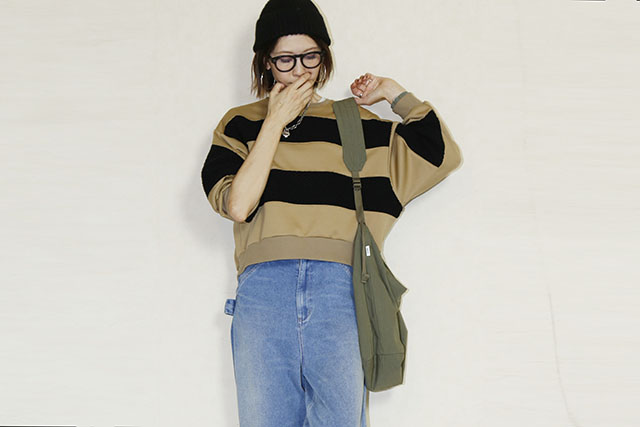 trois （トロア）サーキュラーニットポップコーンプルオーバー　T256-82066-B