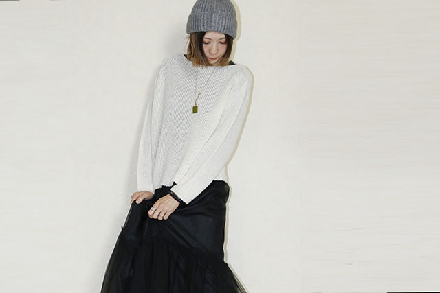 SUGAR ROSE 　ソフトブークレホールニット　251950-01