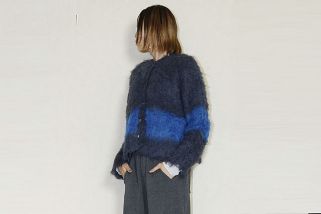 SUGAR ROSE 　配色シャギーカーディガン　256990-07