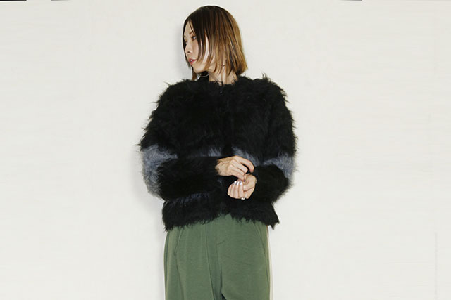 SUGAR ROSE 　配色シャギーカーディガン　256990-12