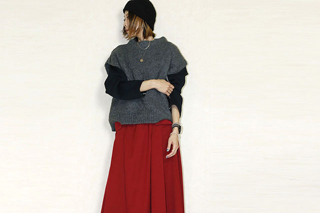 SUGAR ROSE 　ボートネックニットベスト　255900