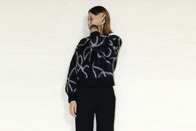 ante aciem　ライン柄シャギーZIPジャケット　YU-11256965