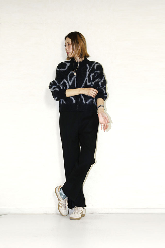 ante aciem　ライン柄シャギーZIPジャケット　YU-11256965