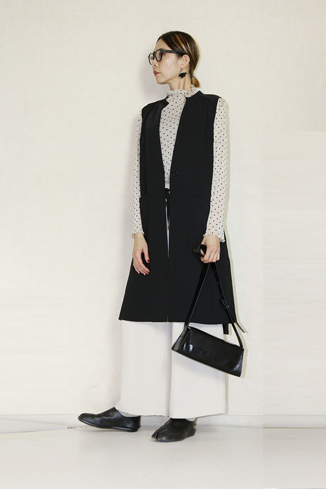 　trois （トロア）　  ダブルクロス ワイドイージーパンツ T261-87014-A