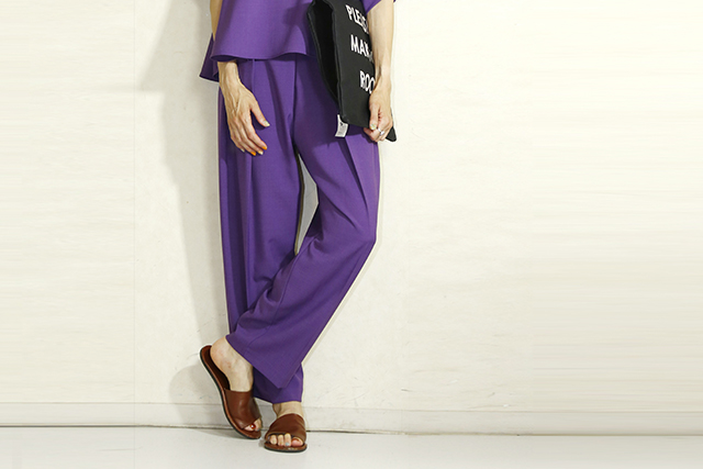 MARGAUX  (マルゴー) 　velcro tuck pants MGPT-23083-A-purple