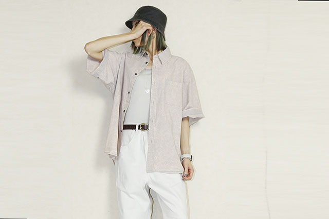 Garance et Violette (ギャランス エト ヴィオレット)   オーバーハーフスリーブシャツ　 26155-4915P03