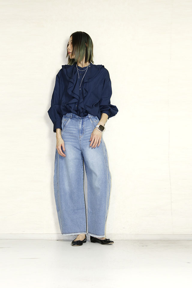 trois （トロア）　 8.5OZ デニムバレルパンツ　T261-87019-A