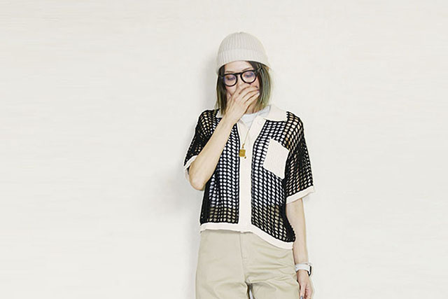 HCAE  COLOR TRIM MESH KNIT CARDIGAN E26S0012