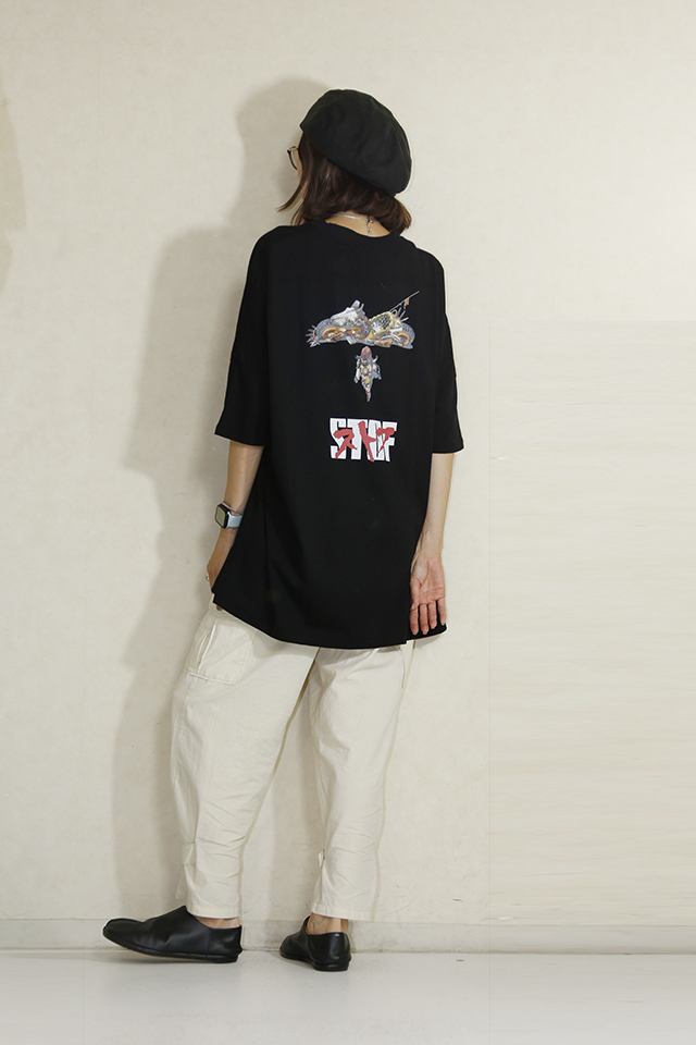 STOF（ストフ）  Back Pages Relax Tee　SF23AW-27A-black