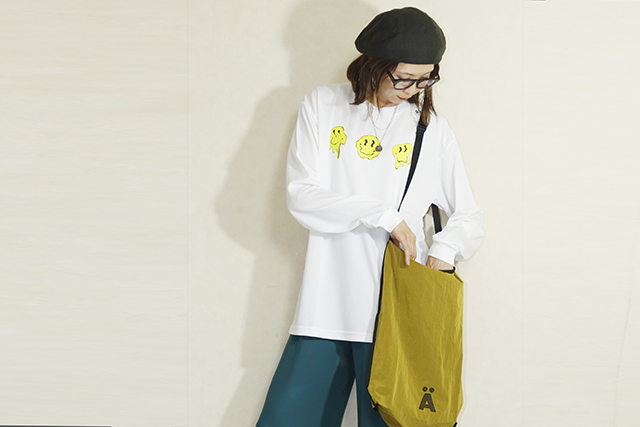 Dry Comfort L/S Tee/MELT SMILES　NV23AW-13B-WHITE