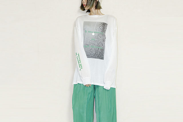 WHYTO　2way sheer print long tee　WHT26HCS4013