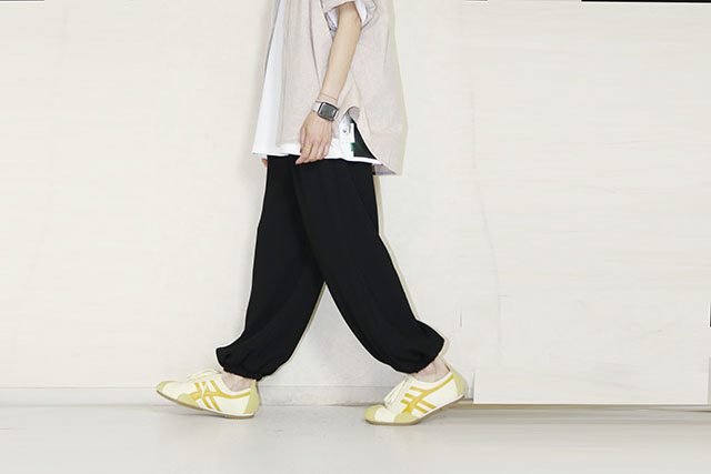 trois （トロア）　 ジョーゼット テーパードパンツ　T261-87049
