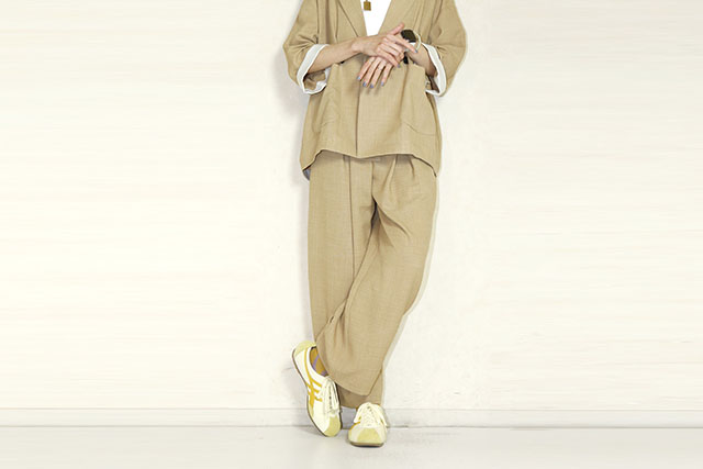 trois （トロア）　ECOバスケットタックパンツ　T261-87070-B