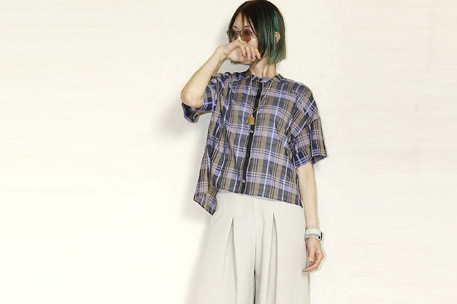 trois （トロア）シズルチェックショートシャツ　T261-81048