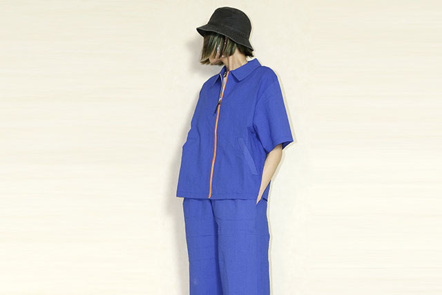 HCAE  CONTRAST ZIP SEERSUCKER SHIRT　E26S0030