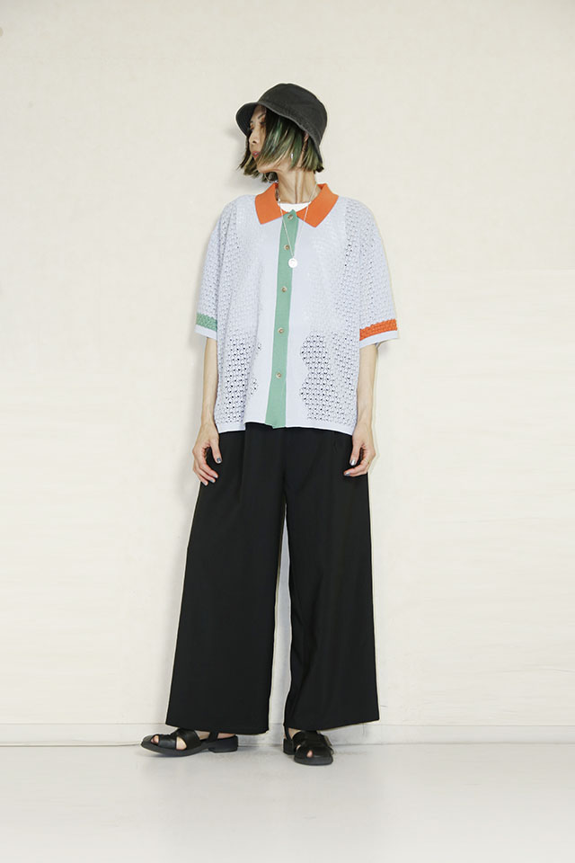 _MG_4800002026.JPG[2026/04/27] 	 COLOR BLOCK COLLAR OPENWORK KNIT TOP E26S0033