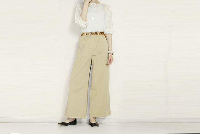 trois （トロア）　チノバイオワイドパンツ　T261-87065-B