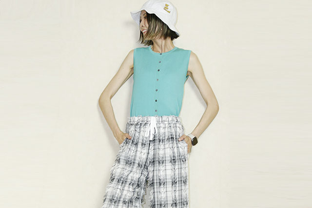 SUGAR ROSE 　ボタンデザインリブtops　266302