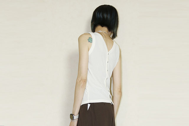 KHA:KI（カーキ）2WAY TANK TOP MIL26SCS3495ecru