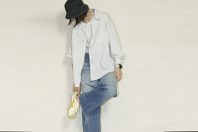 KHA:KI（カーキ）2WAY WIDE DENIM SHIRT  MIL26SBL3159
