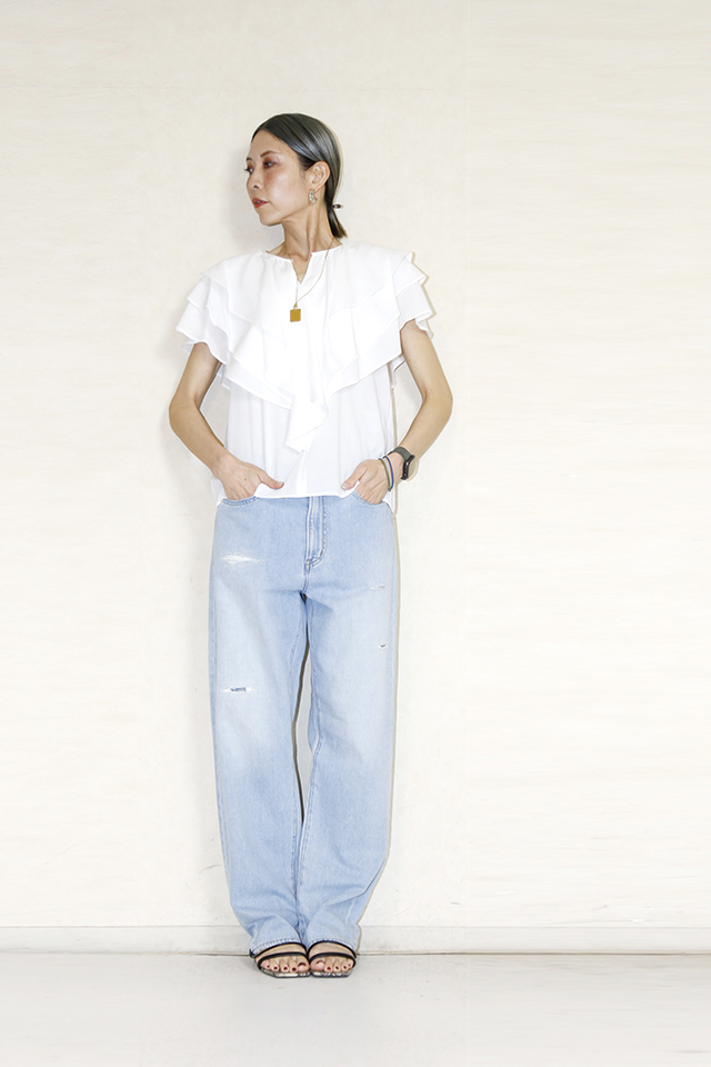 Dignite collier　　フリルブラウス　TK-80243906