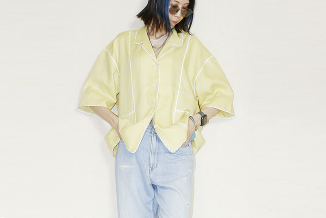 OKIRAKU　（オキラク）pico lace linen shirt　BE20305