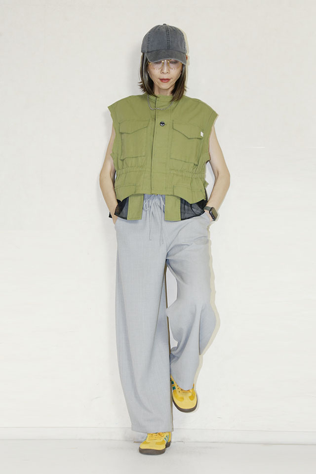 trois （トロア）ECOバスケットコクーンパンツ　T251-87068-B