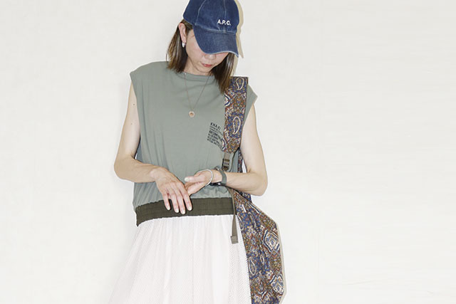 KHA:KI（カーキ） HEM BI-COLOR TOP　MIL25SCS3442
