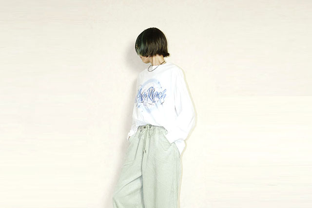 OKIRAKU　（オキラク） long sleeve graphic t-shirt 　BF40406-white