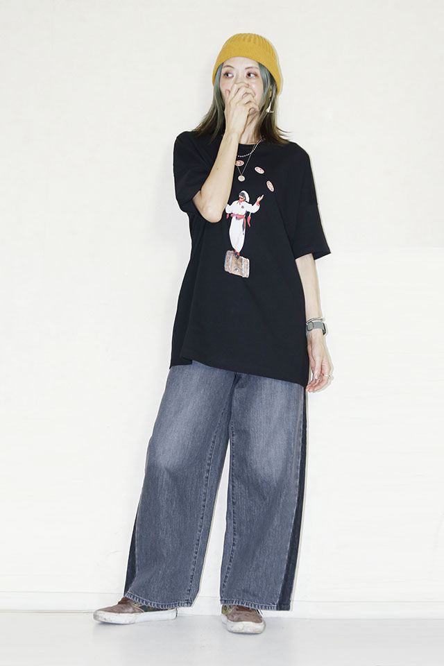 STOF（ストフ）  PIZZA OF LIFE TEE 　SF25AW-21Bblack