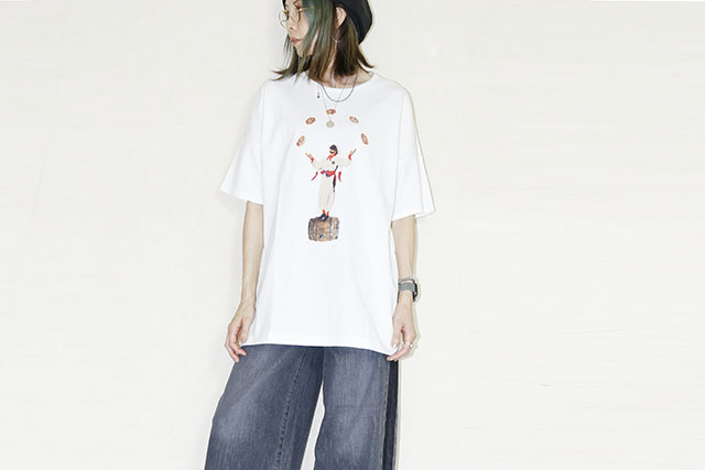 STOF（ストフ）  PIZZA OF LIFE TEE 　SF25AW-21Bwhite