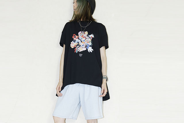 bedsidedrama  CHAOS HEAD Flare T-Shirt   　BSD25AW-21Bblack