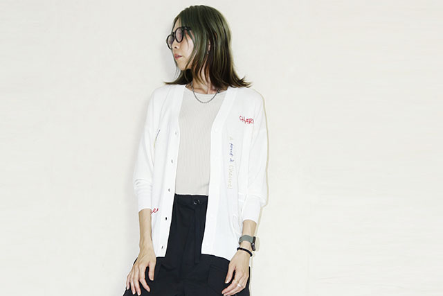 blanco　　刺繍ロゴニットカーディガン　BL000542