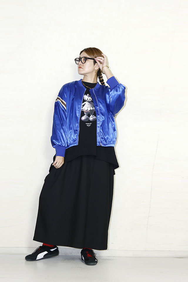 　blanco　　ラインスリーブサテンブルゾン　BL000550