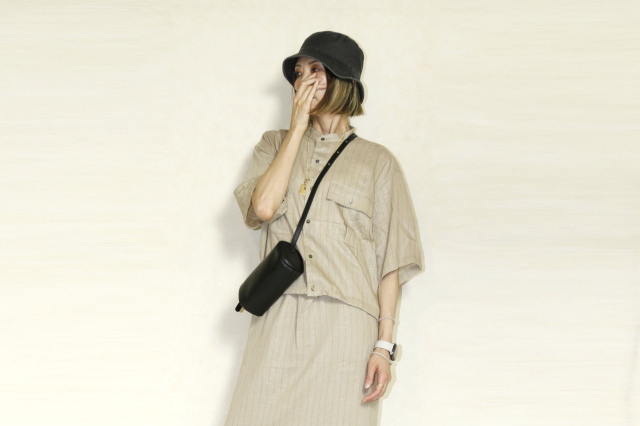 KHA:KI（カーキ）FOIL PRINT STRIPE SHIRT  MIL26SBL3162